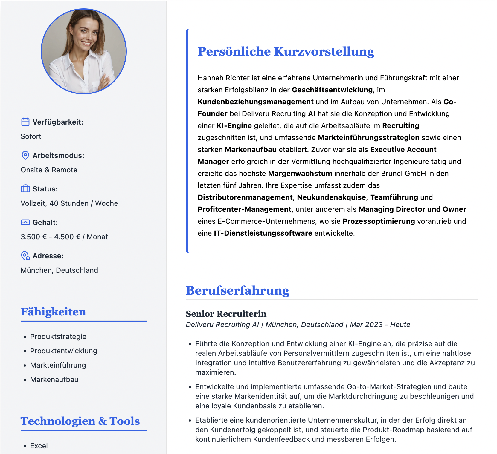 DeliverU Resume AI Results